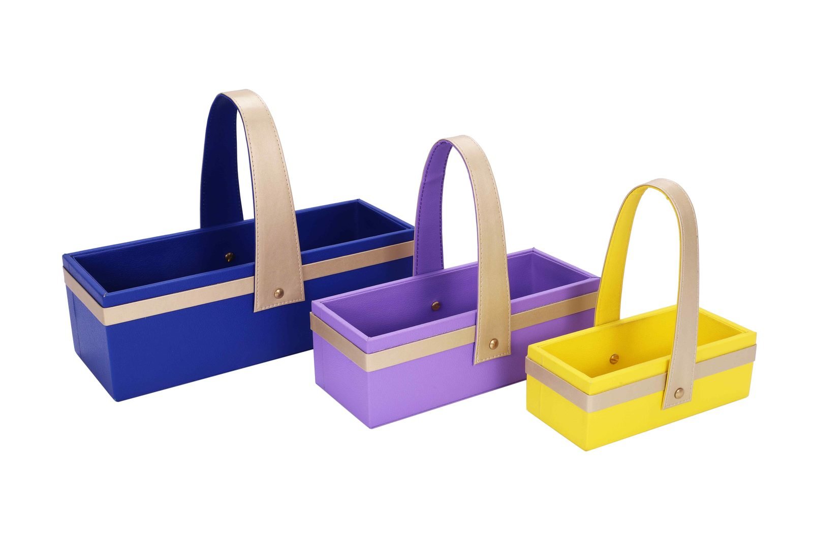 Leatherette hamper baskets